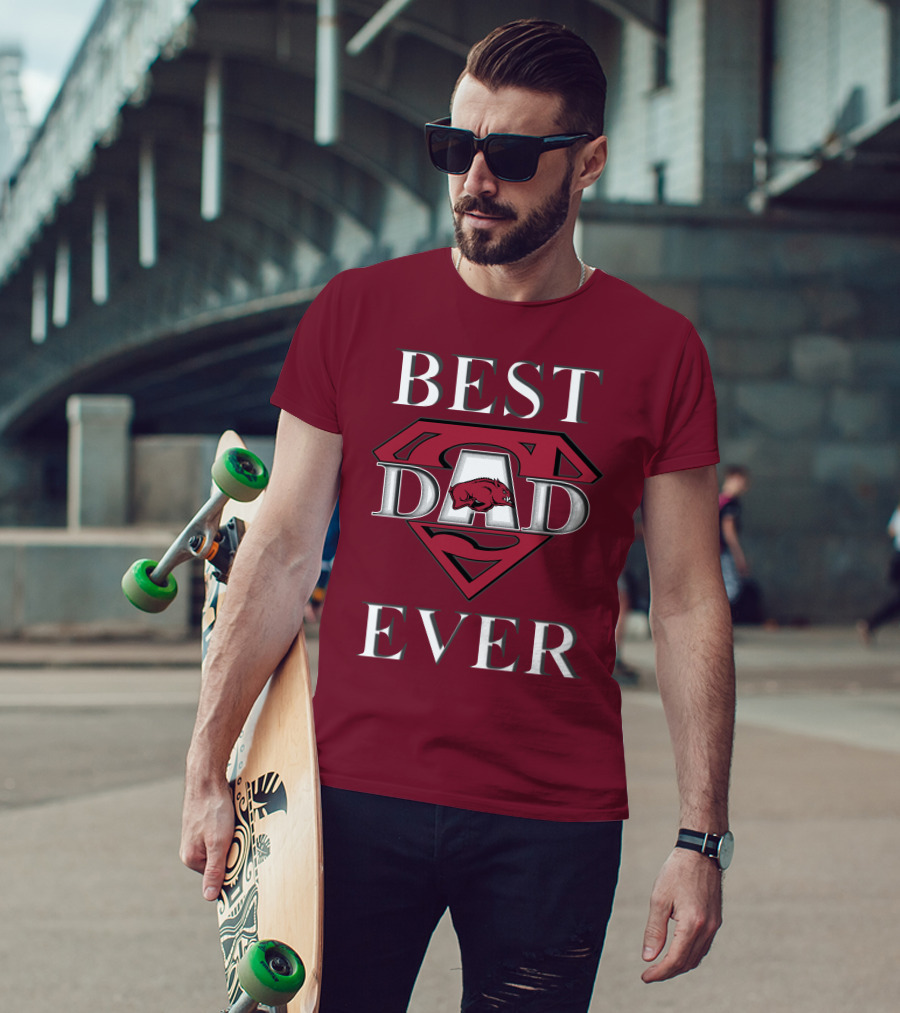 Best Dad Ever Arkansas Razorbacks Super T-Shirt
