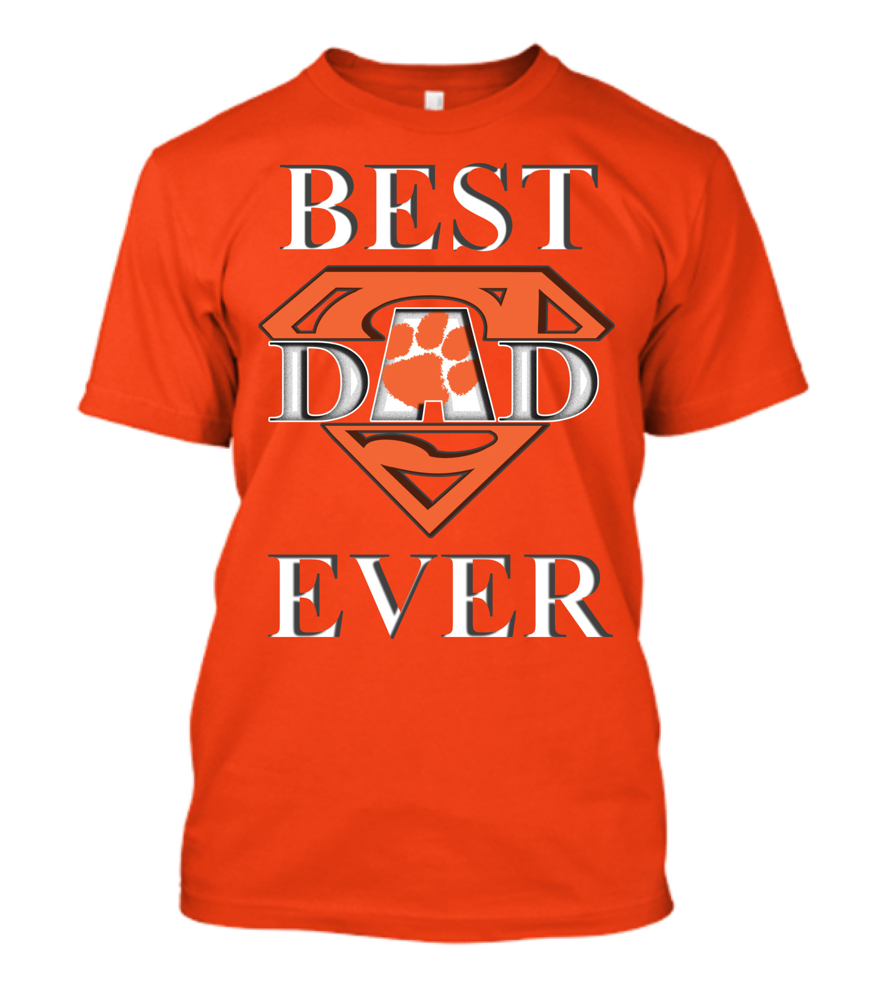 Best Dad Ever Clemson Tiger Paw Superman T-Shirt