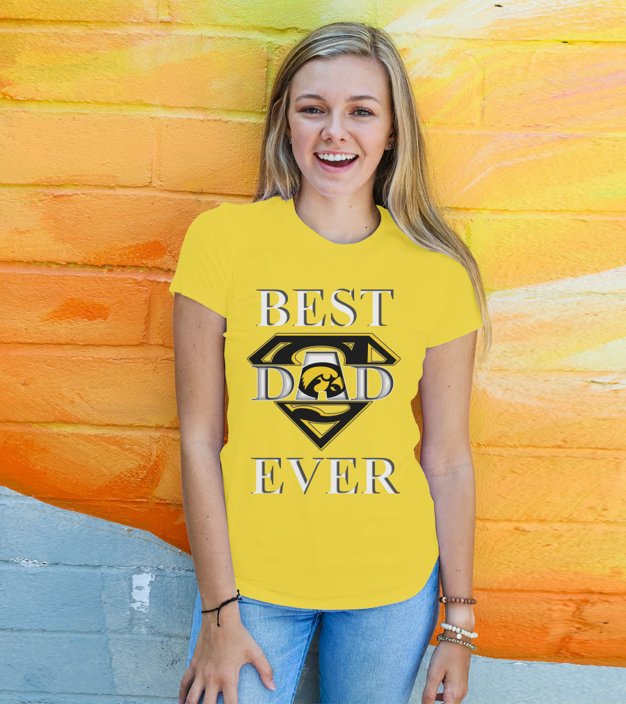 Best Dad Ever Iowa Hawkeyes Superman T-Shirt
