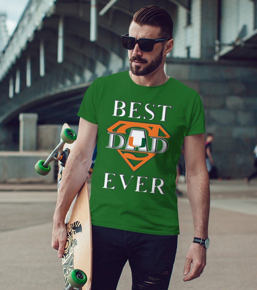 Best Dad Ever Miami Hurricanes Superman T-Shirt