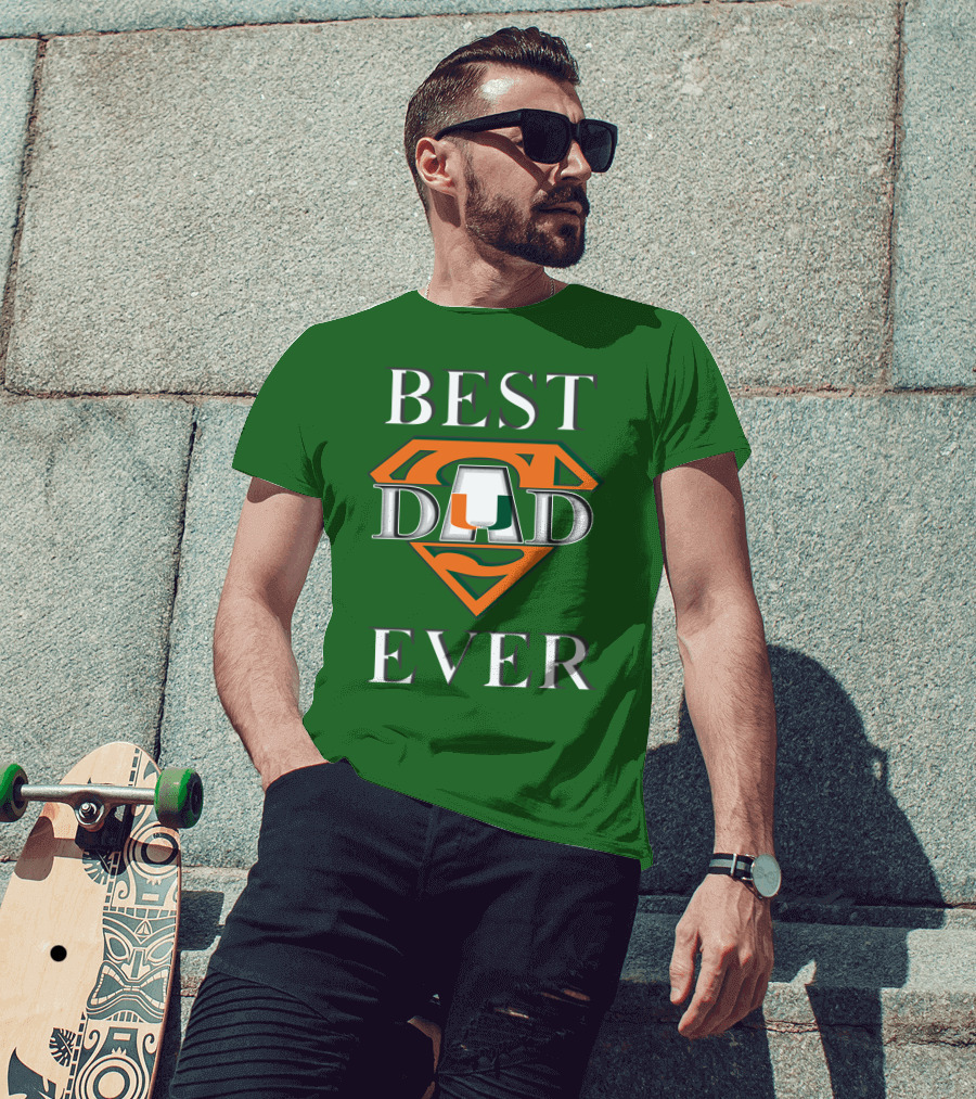 Best Dad Ever Miami Hurricanes Superman T-Shirt