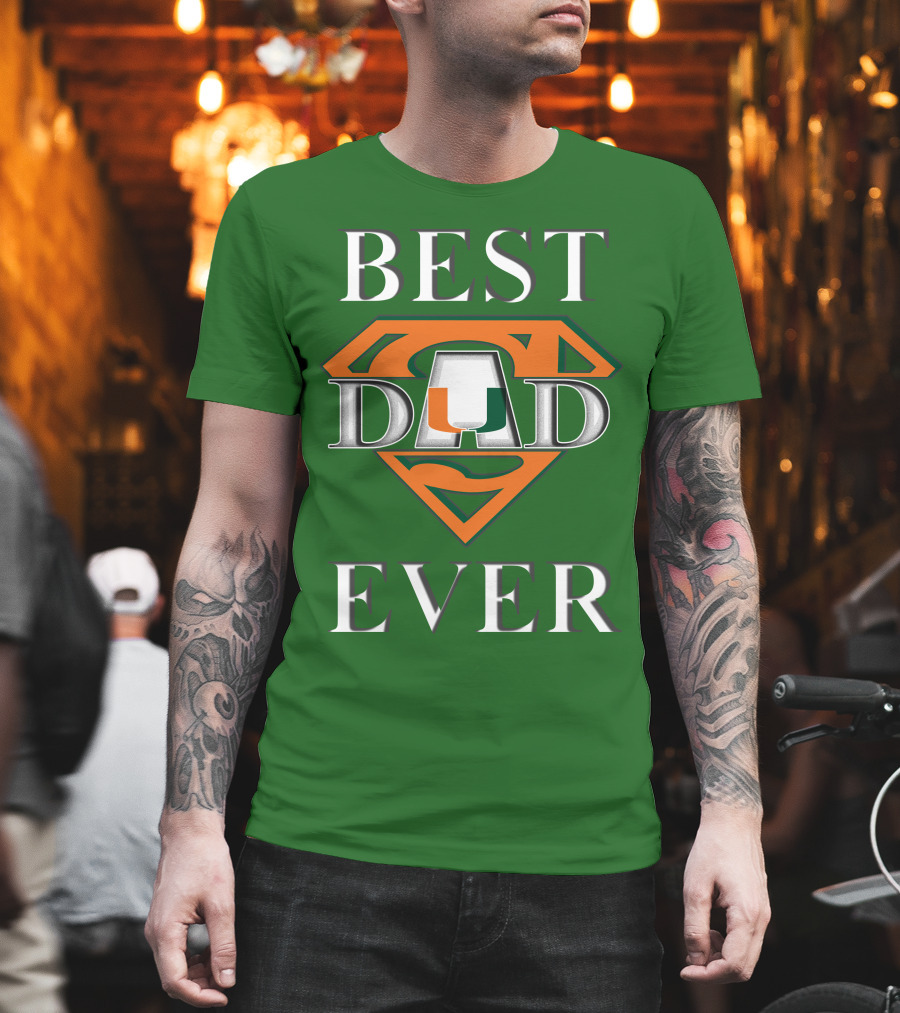 Best Dad Ever Miami Hurricanes Superman T-Shirt