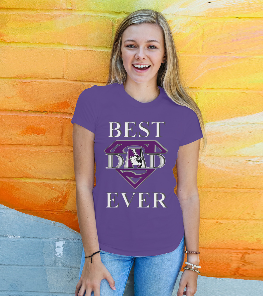 Northwestern Wildcats Best Dad Ever Superman T-Shirt