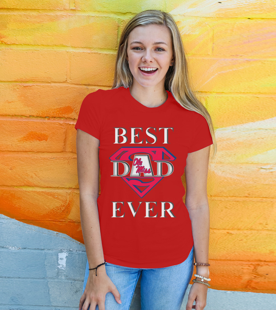 Ole Miss Best Dad Ever Superman T-Shirt