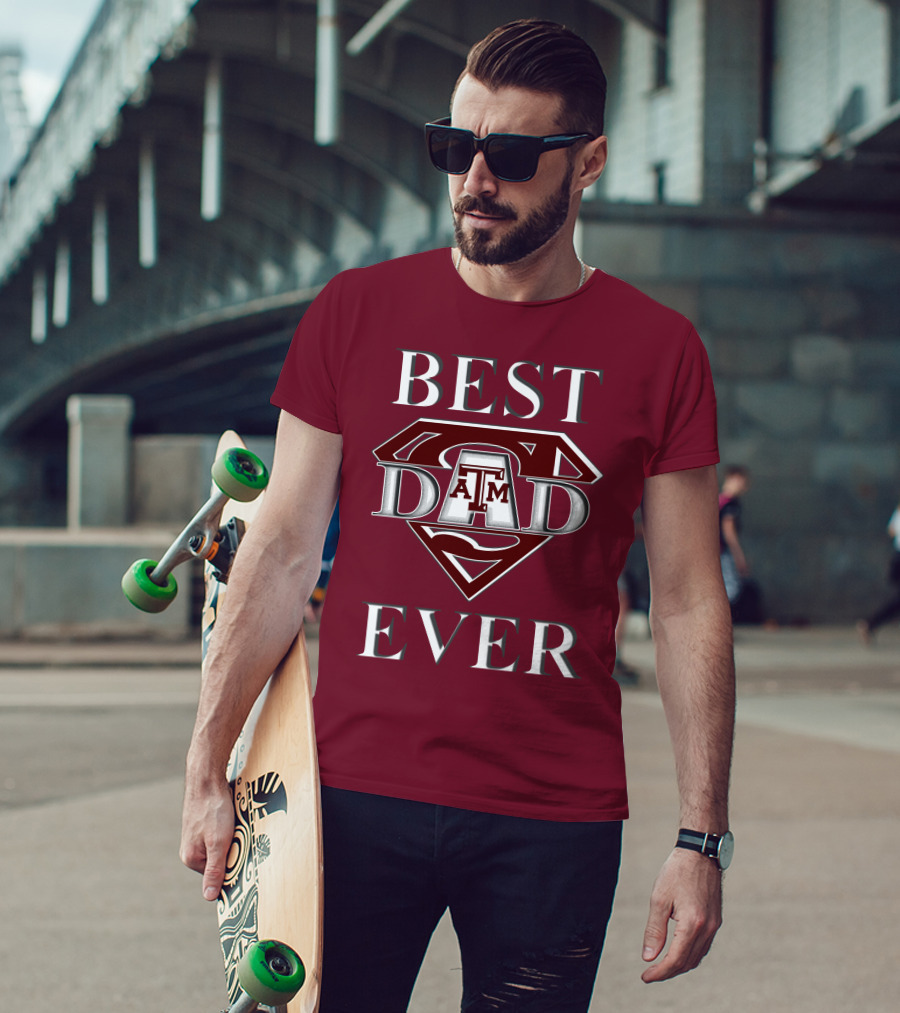 Texas A&M Aggies Best Dad Ever Superhero T-Shirt