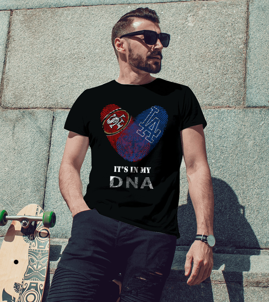 49ers Dodgers Heart It's In My Dna T-Shirt