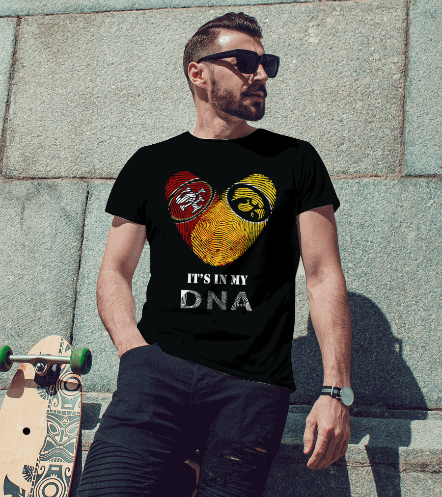 49ers Iowa Hawkeyes Logos It's In My Dna T-Shirt