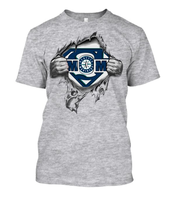 Seattle Mariners Super Fan Emblem With Tearing Effect T-Shirt