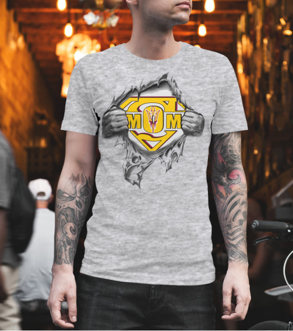 Arizona State Sun Devils Super Mom Logo Rip T-Shirt Arizona State Sun Devils Super Mom Logo Rip T-Shirt