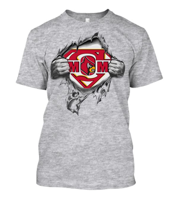 Louisville Cardinals Superman Chest Breakthrough T-Shirt