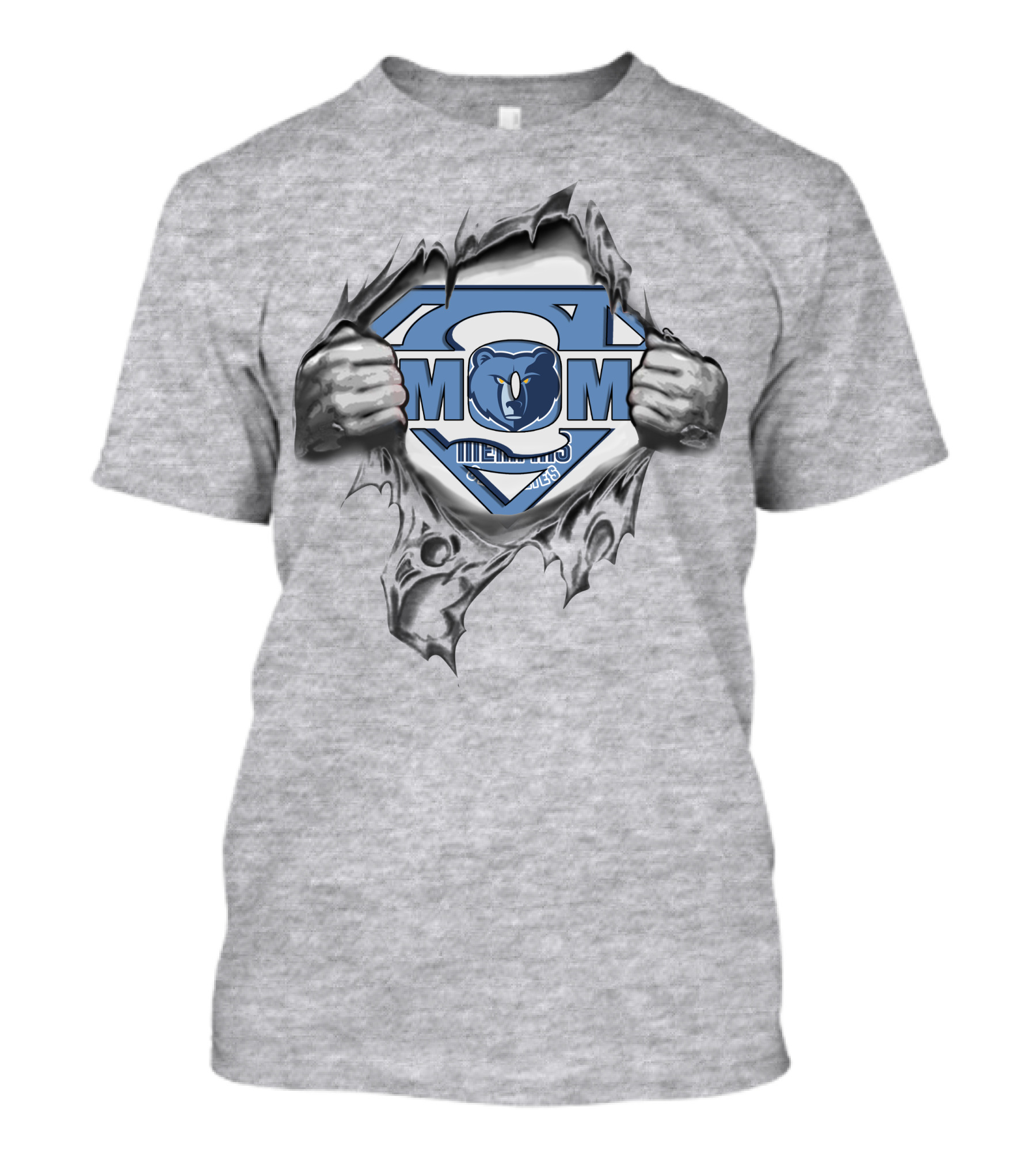 Memphis Grizzlies Super Mom Shield Logo Rip T-Shirt