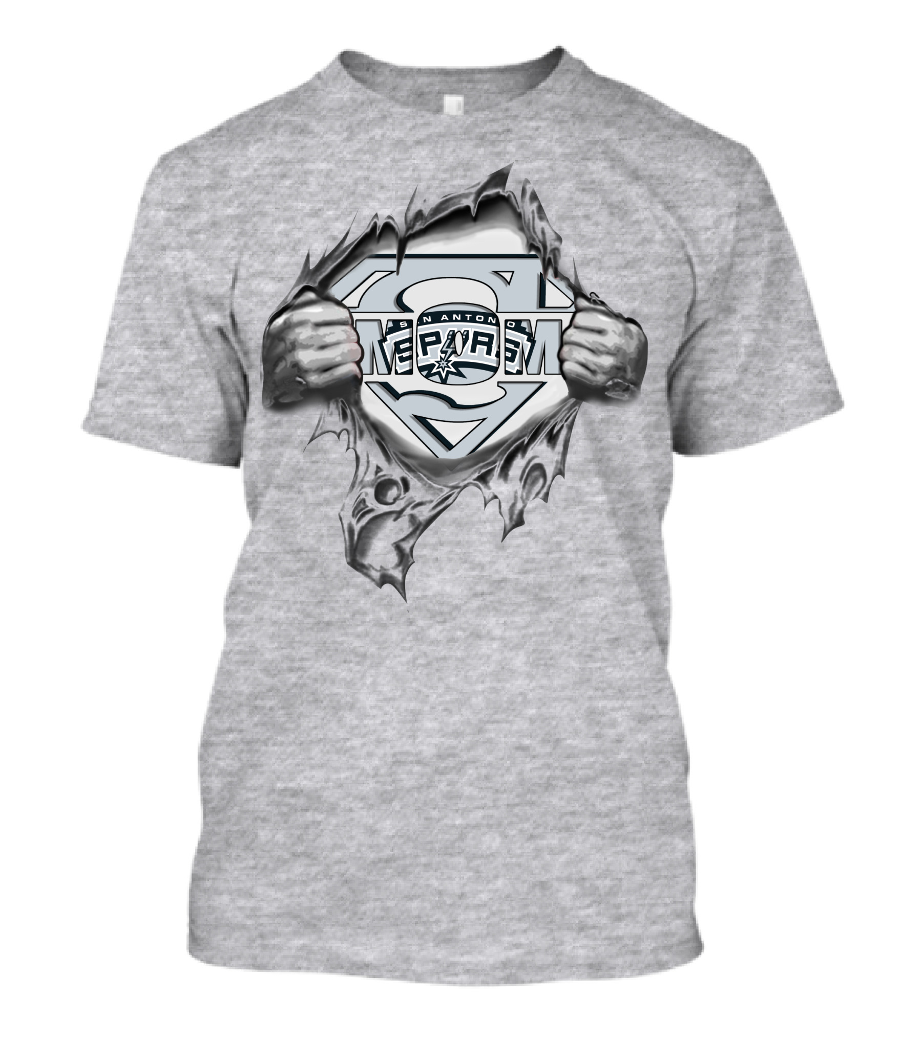 San Antonio Spurs Superman Style Logo Rip T-Shirt