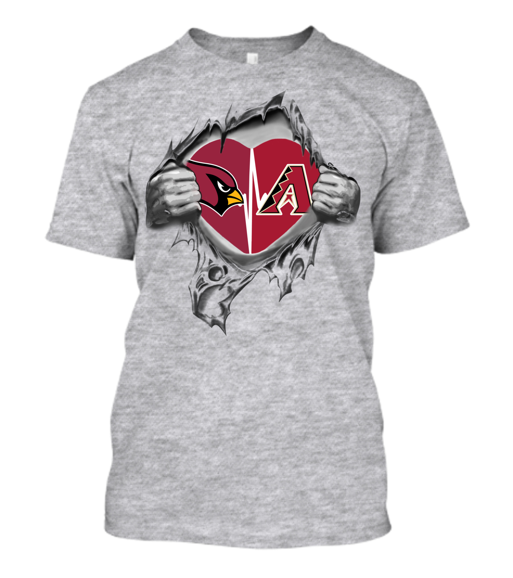 Arizona Cardinals Diamondbacks Heartbeat Passion T-Shirt