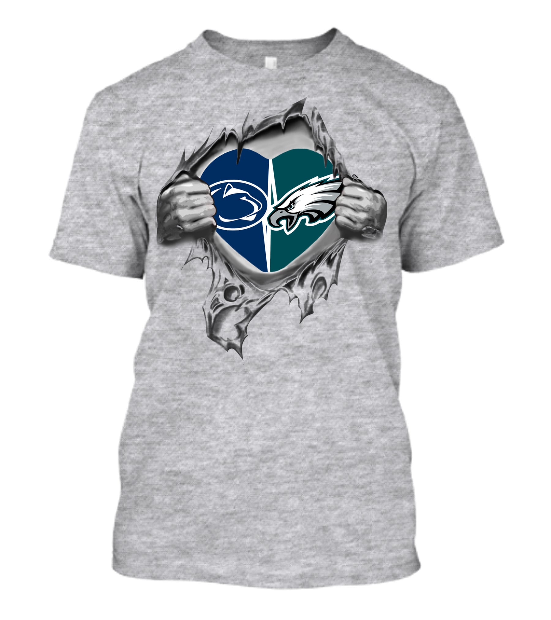 Philadelphia Eagles Penn State Heart With Tearaway T-Shirt
