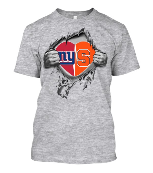 New York Giants Syracuse Orange Heart T-Shirt