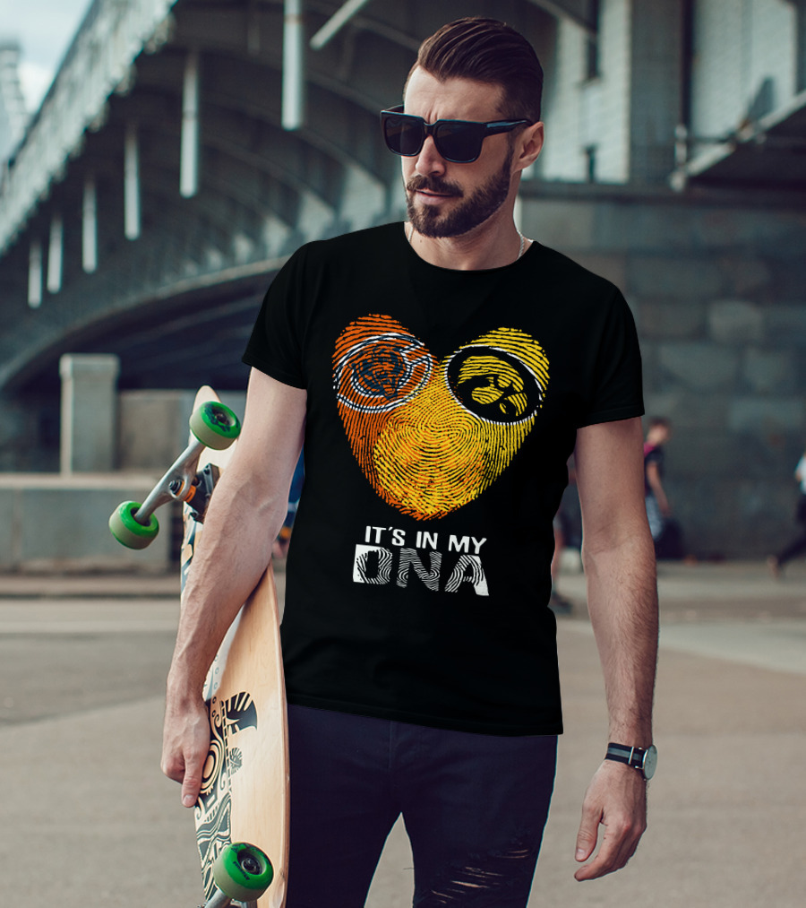 Iowa Bears Hawkeye It's In My DNA Fingerprint Heart T-Shirt