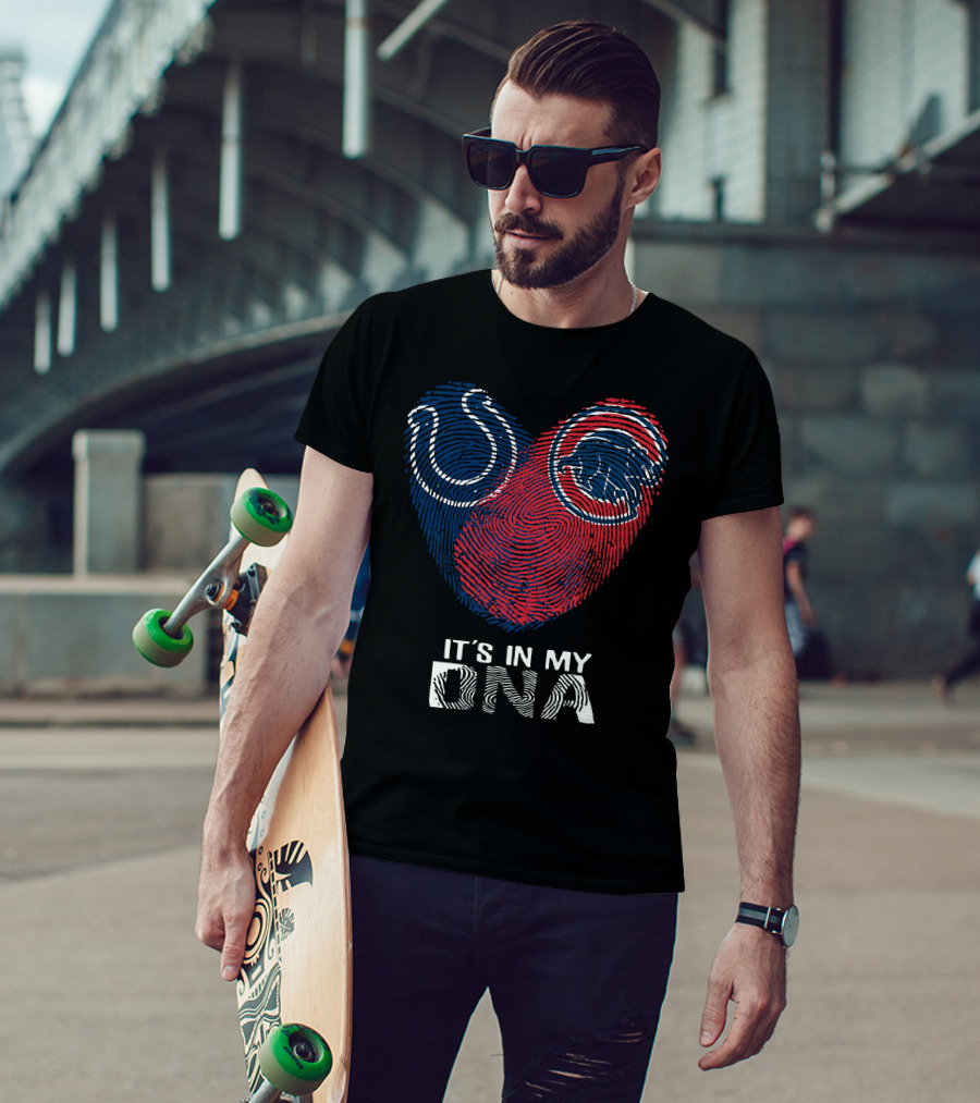 Colts Cubs It's In My DNA Fingerprint Heart T-Shirt
