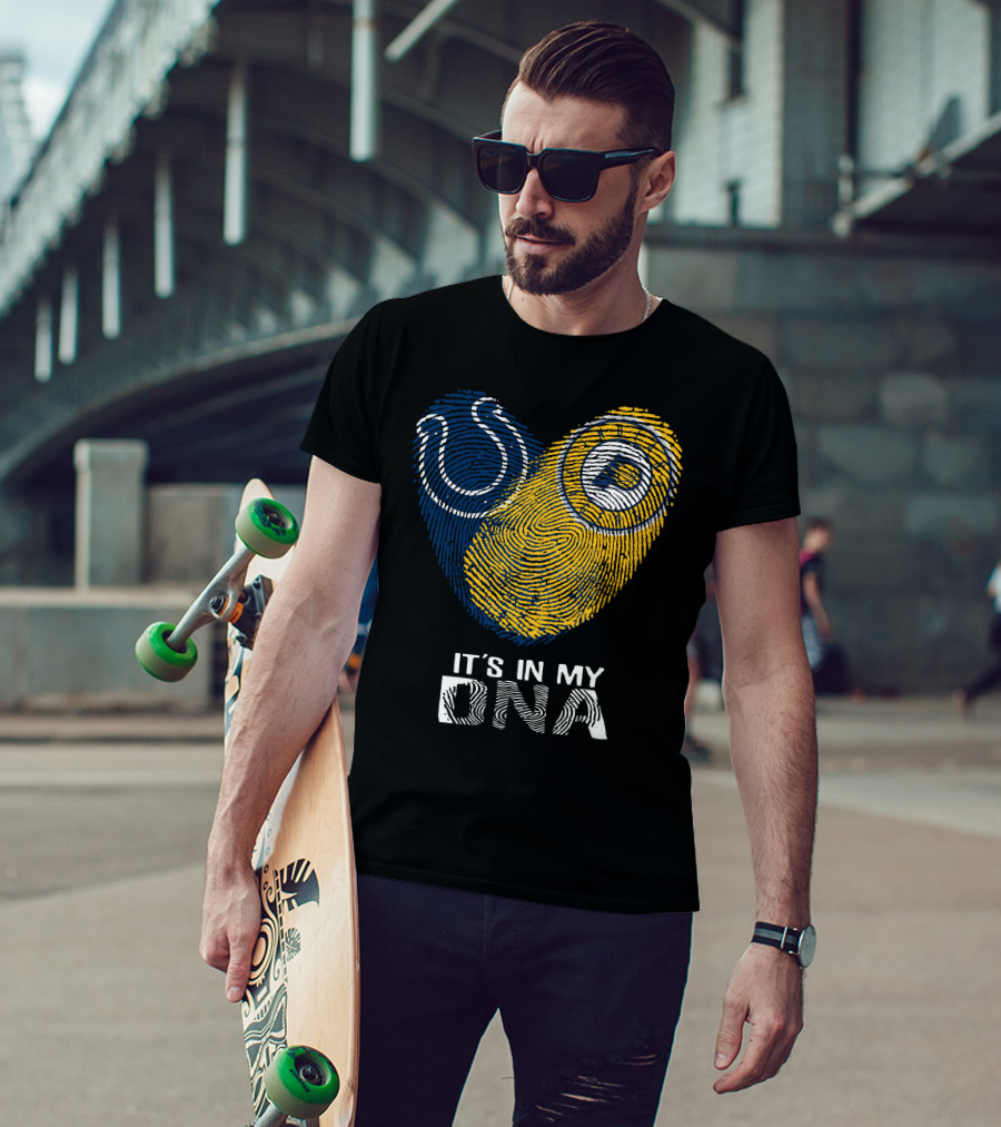 Colts Pacers It's In My DNA Fingerprint Heart T-Shirt