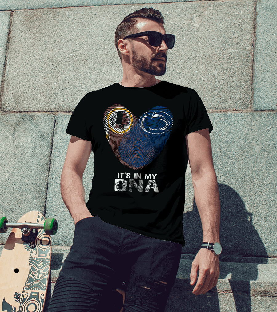 Redskins Penn State It's In My Dna Fingerprint Heart T-Shirt