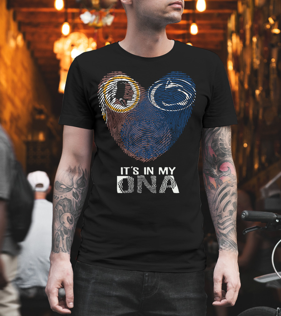 Redskins Penn State It's In My Dna Fingerprint Heart T-Shirt