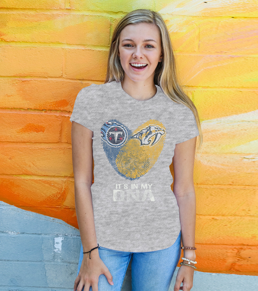 Titans Predators It's In My DNA Fingerprint Heart T-Shirt