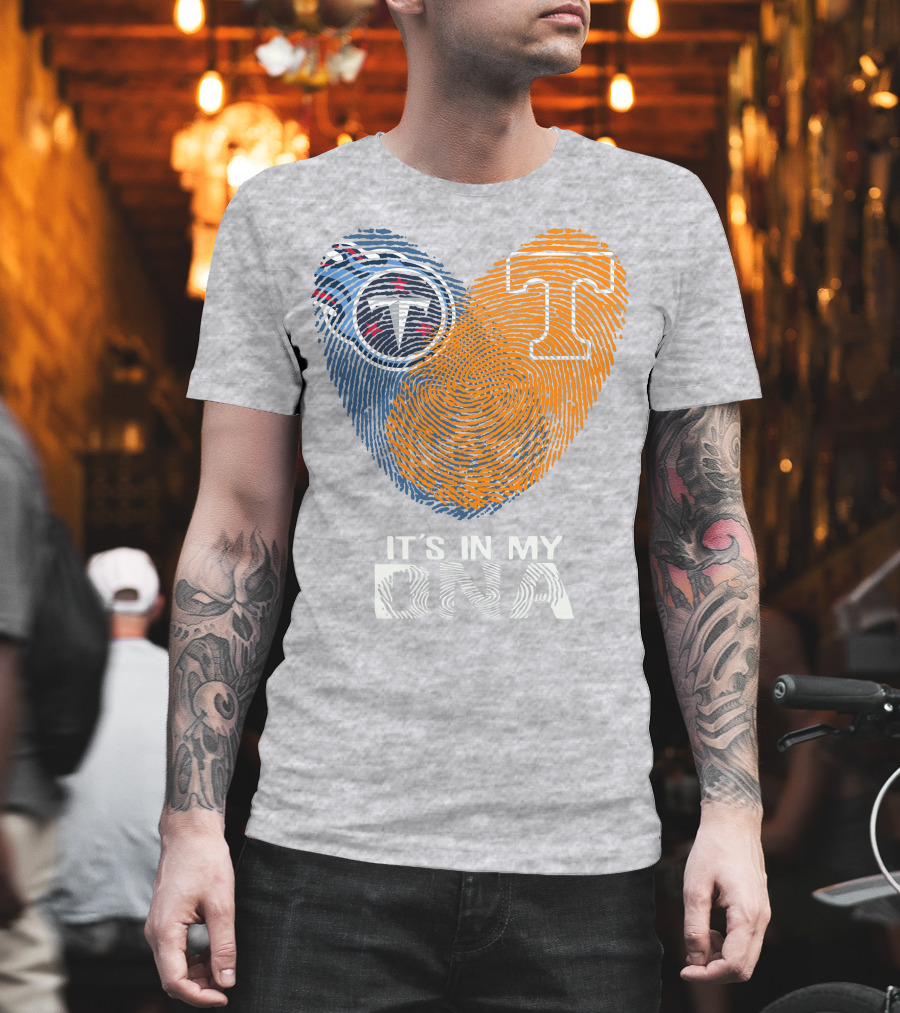 Tennessee Titans It's In My Dna Fingerprint Heart T-Shirt