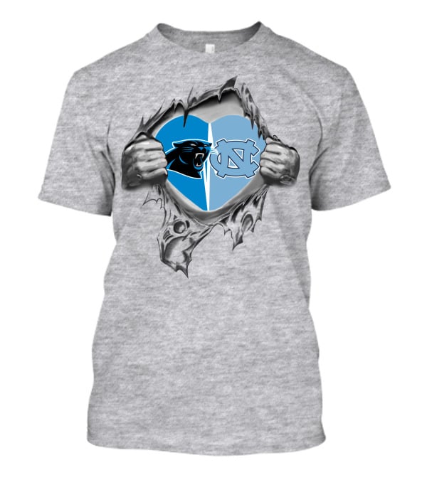 Carolina Panthers North Carolina Tar Heels Heart T-Shirt
