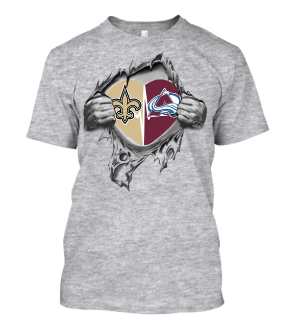 Saints Avalanche Heart Split With Iconic Symbols And Passionate Fandom T-Shirt