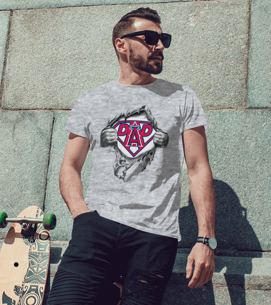 Los Angeles Angels Dad Superhero T-Shirt