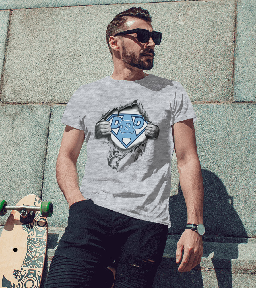 North Carolina Tar Heels Super Dad Superman T-Shirt