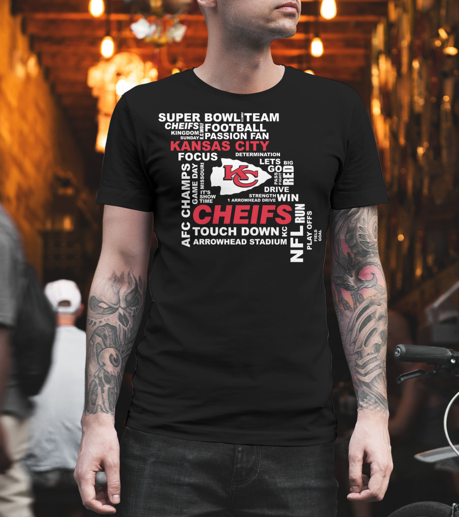 Kansas City Chiefs Super Bowl Afc Champs Nfl Team Football Touch Down Arrowhead Stadium T-Shirt