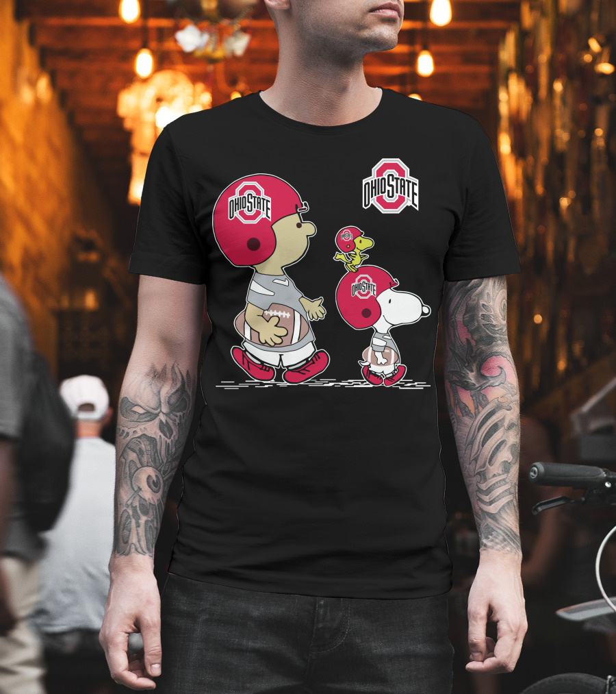 Ohio State Snoopy And Woodstock Football Helmets T-Shirt