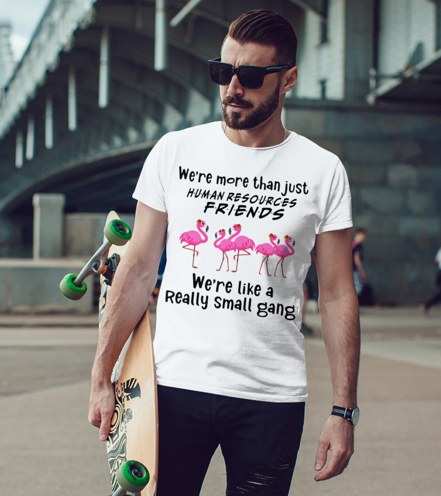 We're More Than Just Human Resources Friends We're Like A Really Small Gang With Flamingos T-Shirt