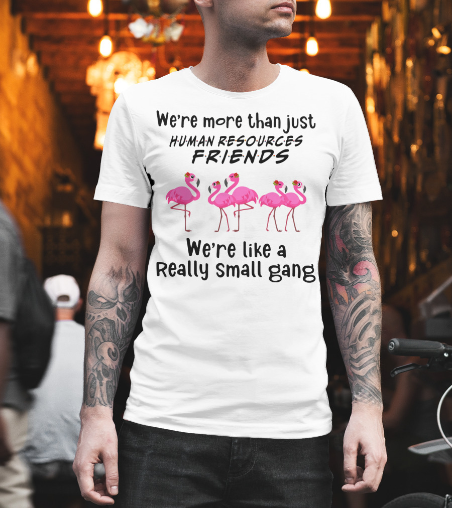 We're More Than Just Human Resources Friends We're Like A Really Small Gang With Flamingos T-Shirt