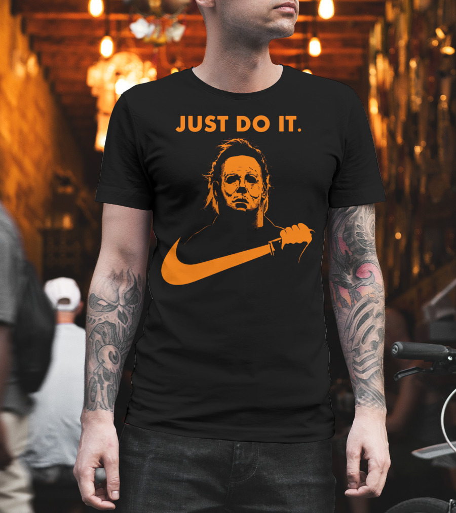 Just Do It Michael Myers Nike Halloween Knife T-Shirt