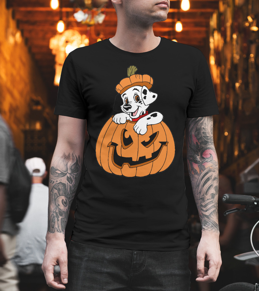 Mickey Mouse Minnie Mouse Halloween Dalmatian Pumpkin The Walt Disney Company T-Shirt