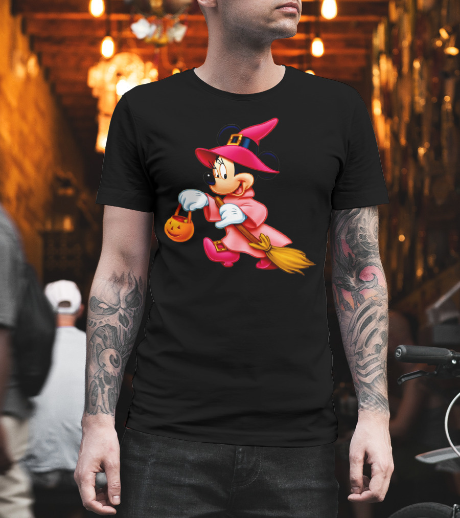 Minnie Mouse Halloween Witch Broomstick Trick Or Treat Magic Wands Donald Duck T-Shirt