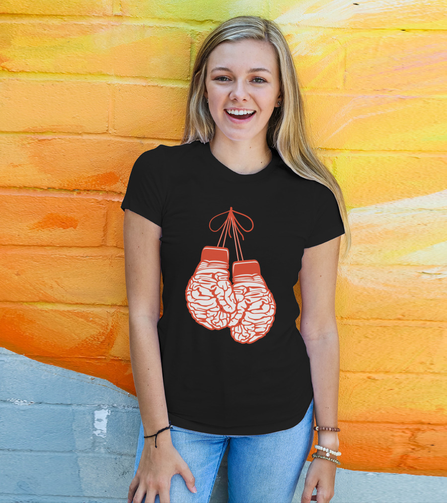 Brain-Shaped Boxing Gloves Boxer Brain Training Gym T-Shirt