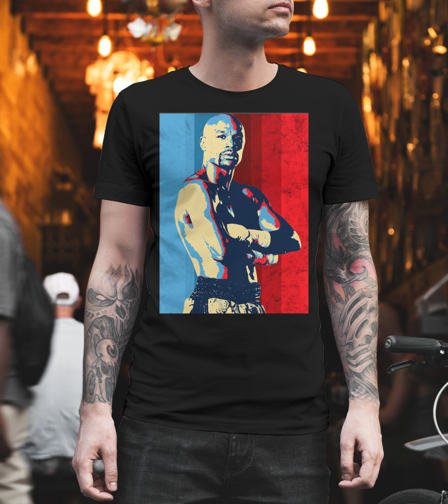 The Money Team Boxing Icon Vintage Red And Blue Stripes T-Shirt