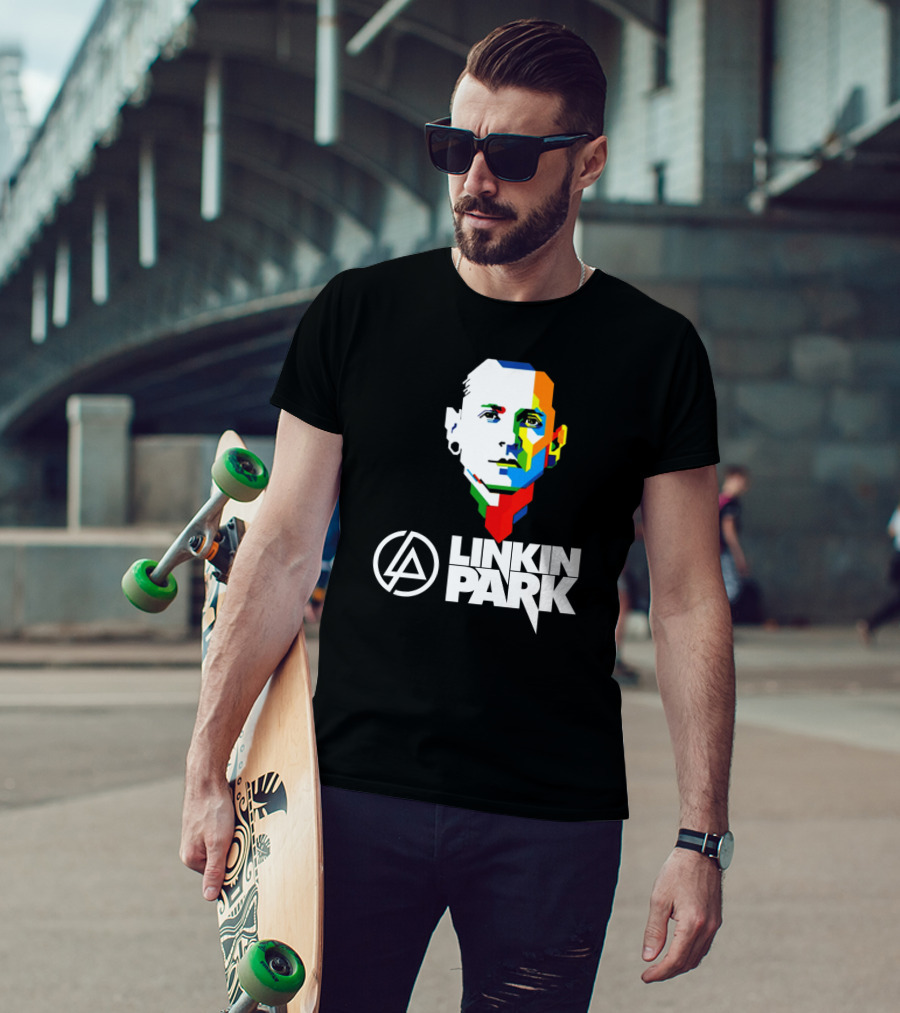 Linkin Park Colorful Face Logo And Iconic T-Shirt