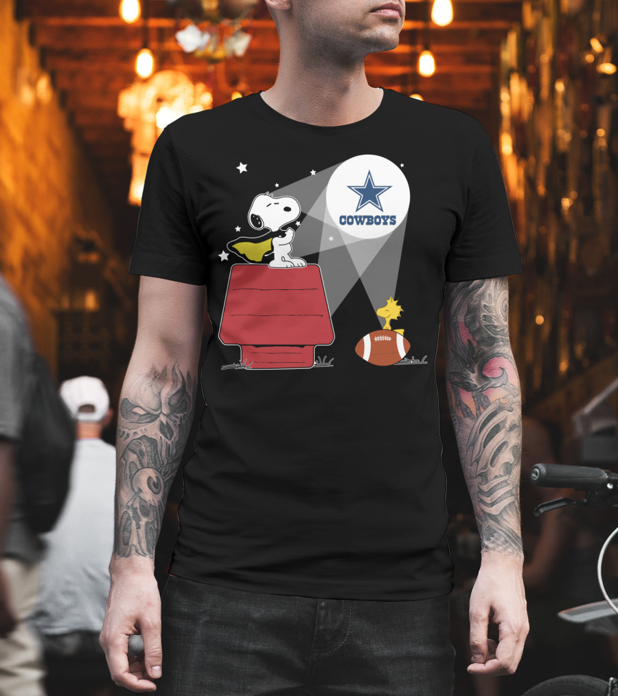 Snoopy And Woodstock Dallas Cowboys Star Symbol T-Shirt