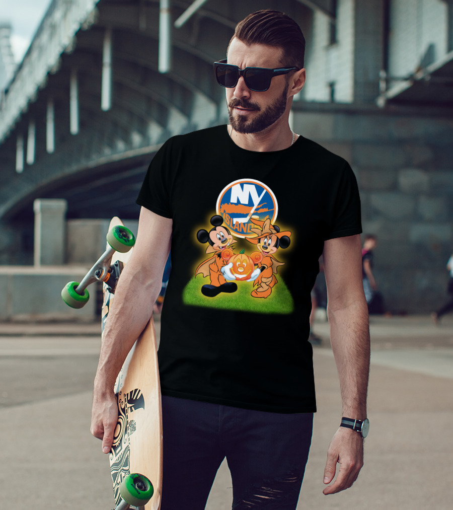 Halloween New York Islanders Mickey And Friends Pumpkin Celebration T-Shirt