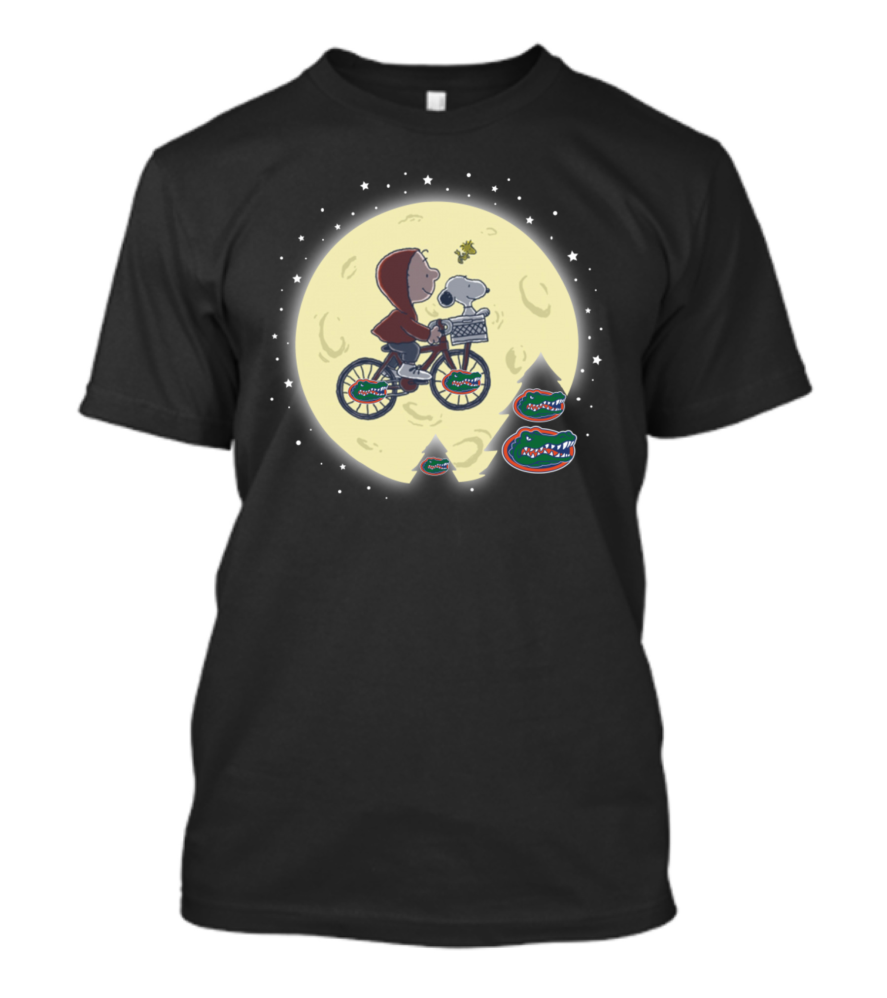 Florida Gators Halloween Bicycle Moon Scene With Dog T-Shirt
