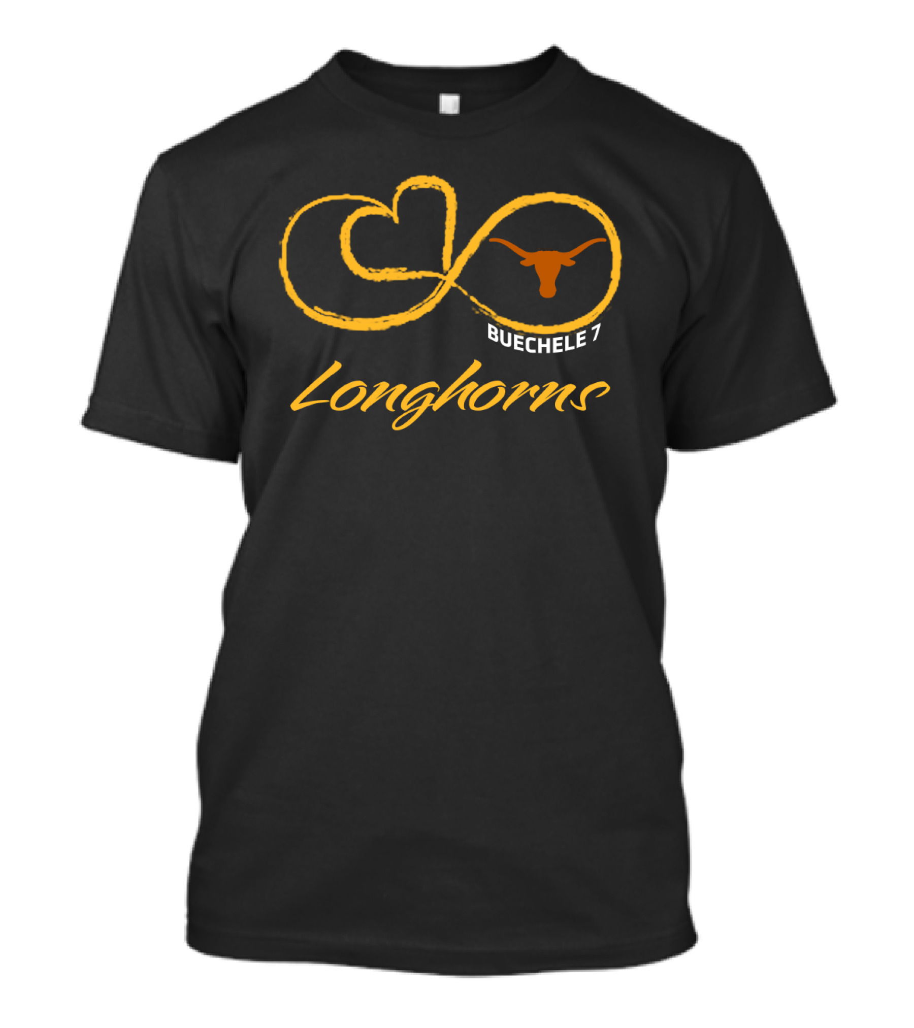 Texas Longhorns Football Buechele 7 Infinity Longhorns T-Shirt