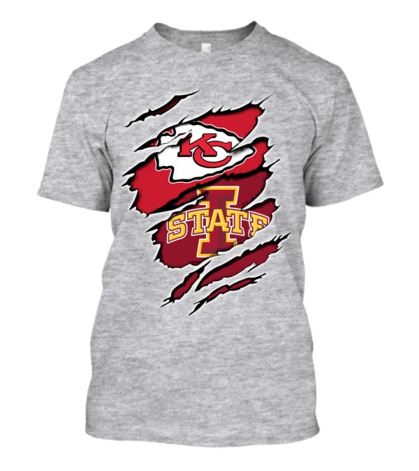 Kansas City Chiefs Iowa State University Torn Claw Marks T-Shirt