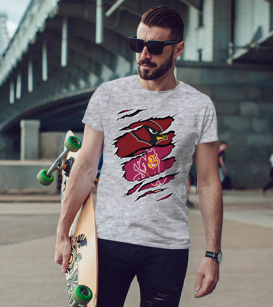 Arizona Cardinals Sun Devils Ripped T-Shirt