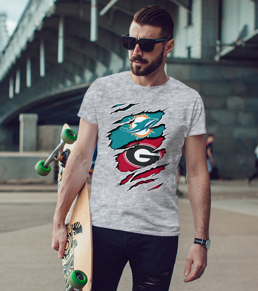 Miami Dolphins Georgia Bulldogs Dual T-Shirt