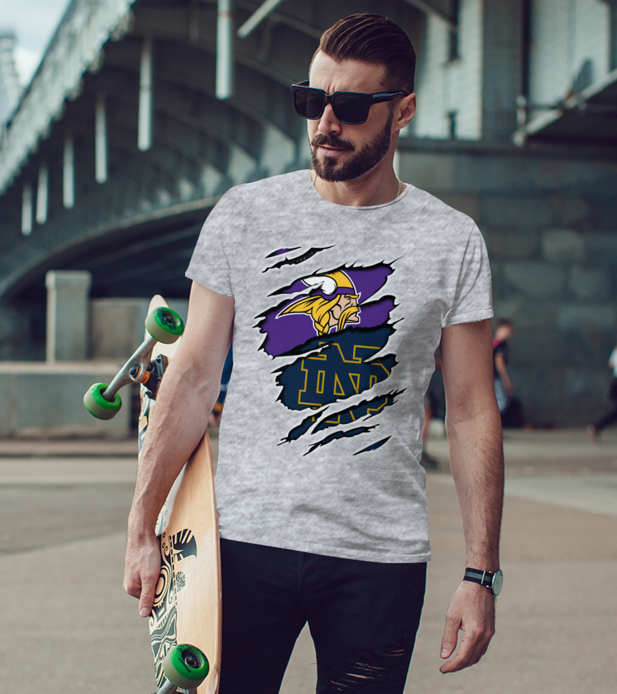 Vikings Notredame Nd Logo Collaboration Vikings_Unleashed T-Shirt