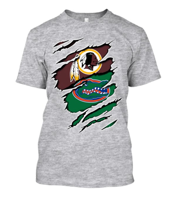 Redskins Gators Logos Claw Marks T-Shirt