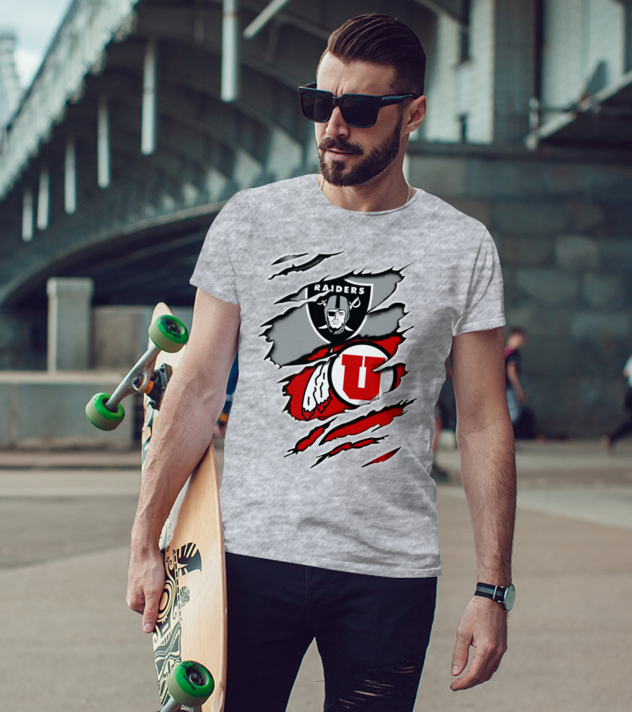 Raiders Utes Logo Fusion Claw Marks T-Shirt